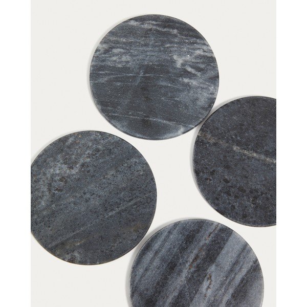 Pelēki marmora paliktņi (4 gab.) Tresa – Kave Home-image-3