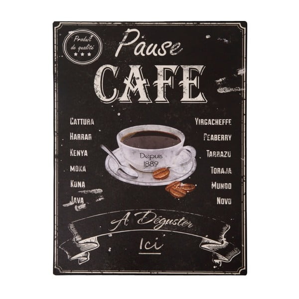 Metāla izkārtne 25x33 cm Pause Café – Antic Line