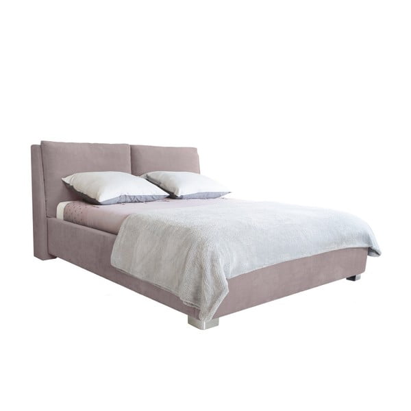 Gaiši rozā divguļamā gulta Mazzini Beds Vicky, 160 x 200 cm