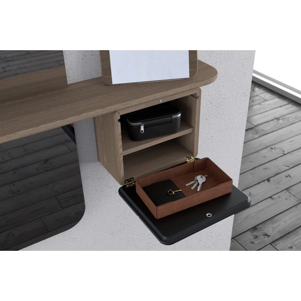 Antracīta pelēka/dabīga toņa priekšnama iekārta ar ozolkoka imitāciju One More Look – UMAGE-image-1