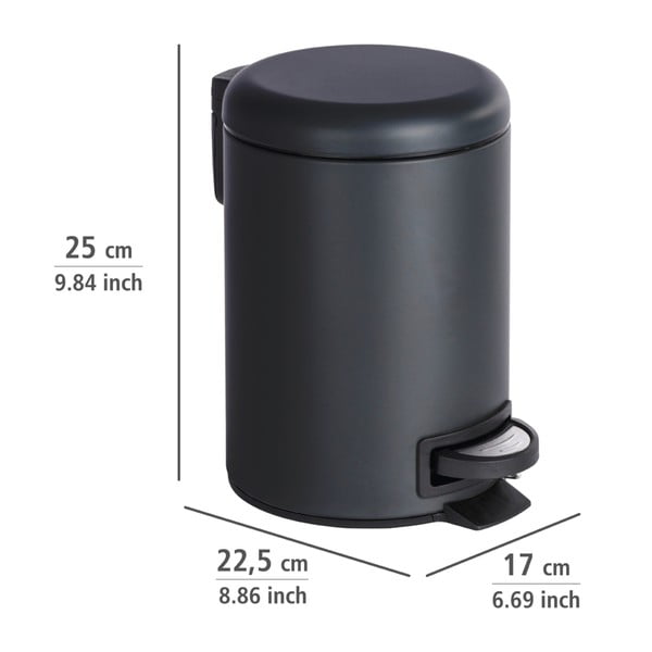 Melns atkritumu grozs Wenko Leman, 3 l-image-2