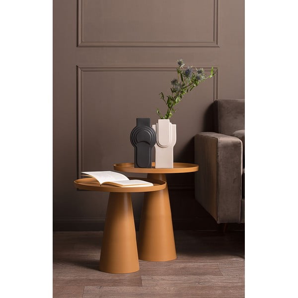 Dzeltens metāla sānu galdiņš Leitmotiv Force, augstums 37,5 cm-image-1