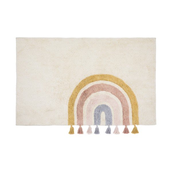 Ziloņkaula krāsas mazgājams/ar rokām darināts kokvilnas bērnu paklājs 90x150 cm Tadea – Kave Home