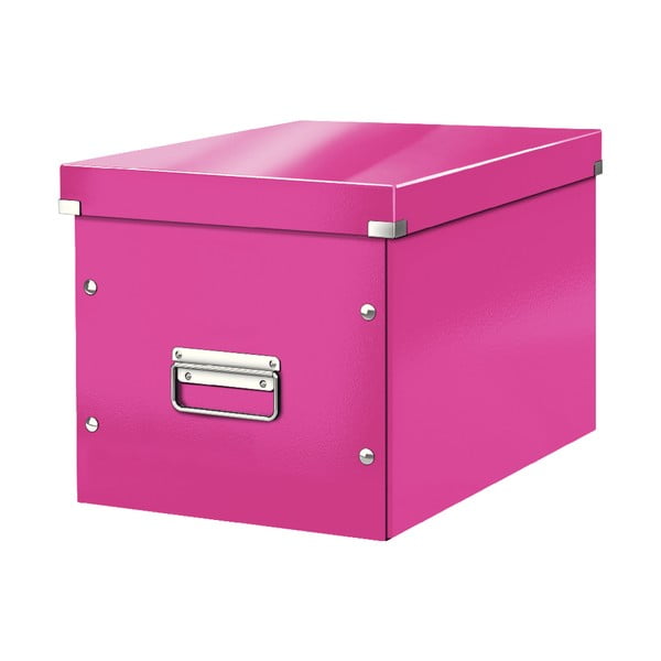 Rozā kartona uzglabāšanas kaste ar vāku 32x36x31 cm Click&Store – Leitz