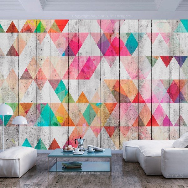 Lielformāta tapetes Artgeist Rainbow Triangles, 400 x 280 cm-image-1