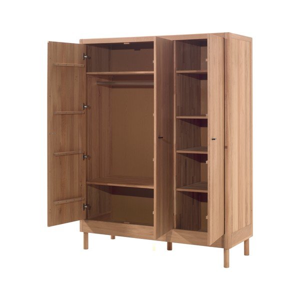 Dabīga toņa ozola masīvkoka bērnu drēbju skapis 146x190x55 cm Forrest – Vipack-image-2