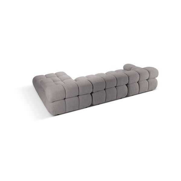 Gaiši pelēks modulārais stūra dīvāns no buklē auduma (ar labo stūri) Bellis – Micadoni Home-image-4
