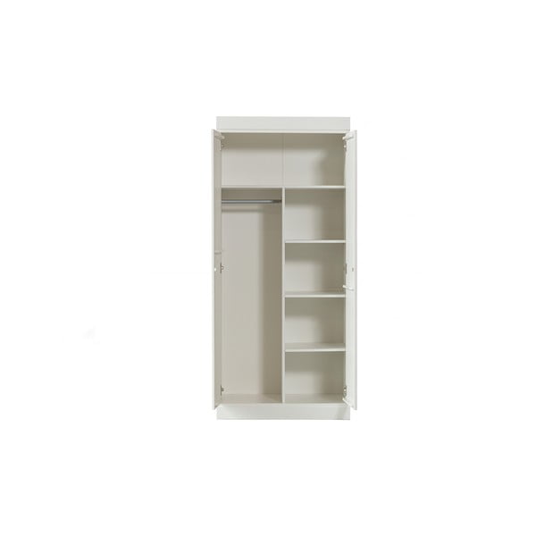 Balts priedes masīvkoka drēbju skapis 77x175 cm Connect – WOOOD-image-1