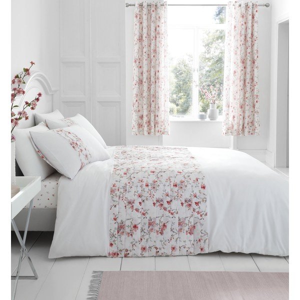 Balta un sarkana gultasveļa Catherine Lansfield Jasmine Floral, 200 x 200 cm-image-2