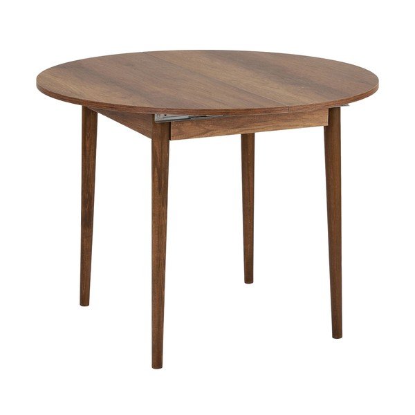 Apaļš izvelkams ēdamgalds ar papildu galda virsmu ar riekstkoka imitāciju ø 100 cm Viona – Kalune Design