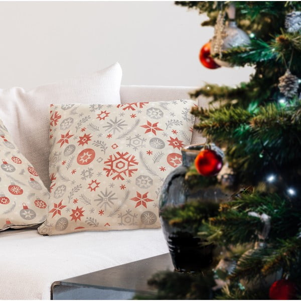 Kokvilnas Ziemassvētku spilvens Butter Kings Snowflake Frost, 45 x 45 cm-image-1