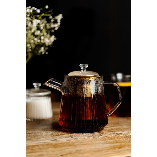 Zelta krāsas stikla tējkanna ar sietiņu 900 ml Mia – Vialli Design-image-2
