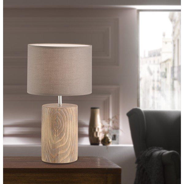 Brūna galda lampa Fischer & Honsel Malik, augstums 43 cm-image-3