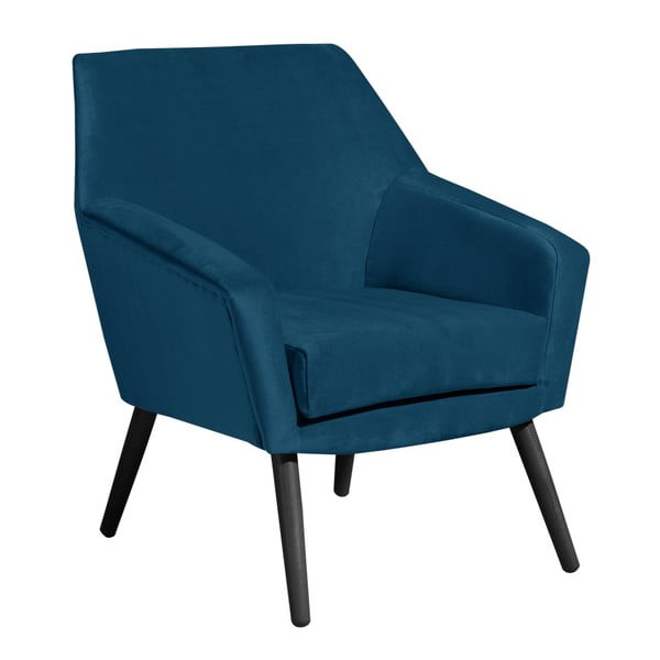 Zils samta krēsls ar melnām kājām Max Winzer Alegro