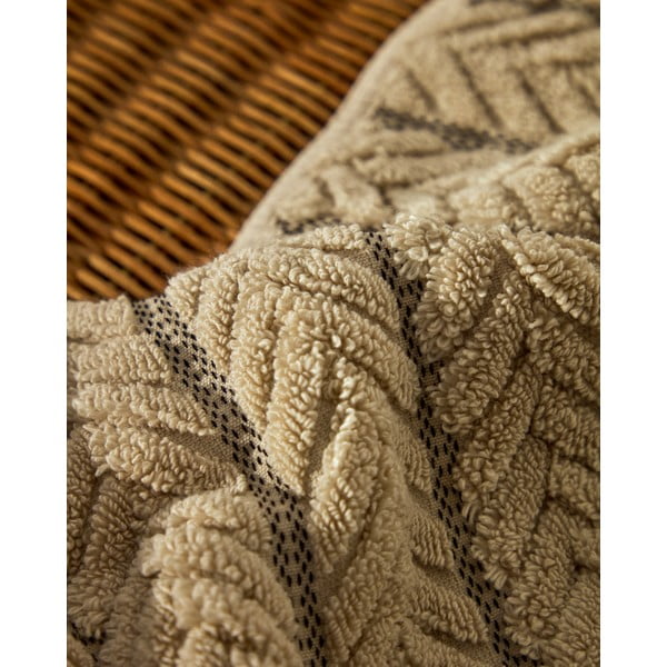 Bēšs frotē kokvilnas dvielis 90x150 cm Rune – Kave Home-image-3