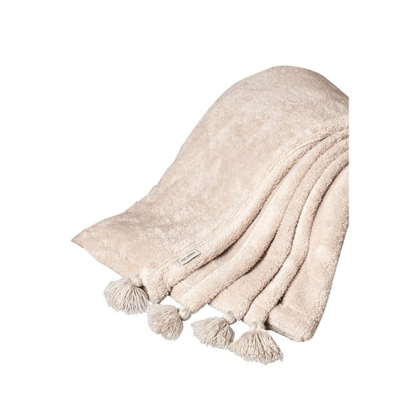 Gaiši brūns mikroplīša gultas pārklājs 200x220 cm Puffy – Mijolnir