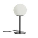 Balta/melna galda lampa ar stikla abažūru (augstums 35 cm) Brisia – Kave Home