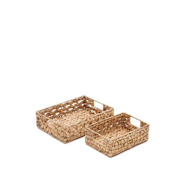Uzglabāšanas grozi (2 gab.) no ūdens hiacintes 36x27x9 cm Tressa – Kave Home