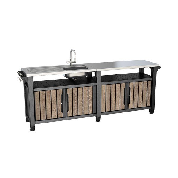 Dārza virtuve ar oškoka imitāciju 237x52 cm Unity Chef – Keter