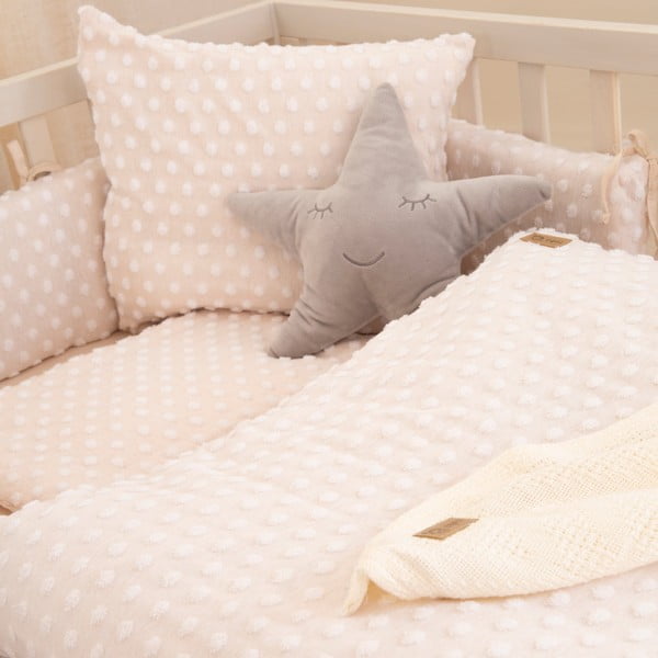 Bēša bērnu gultas veļa no kokvilnas maisījuma 100x135 cm Frosty Almond – Roba-image-1