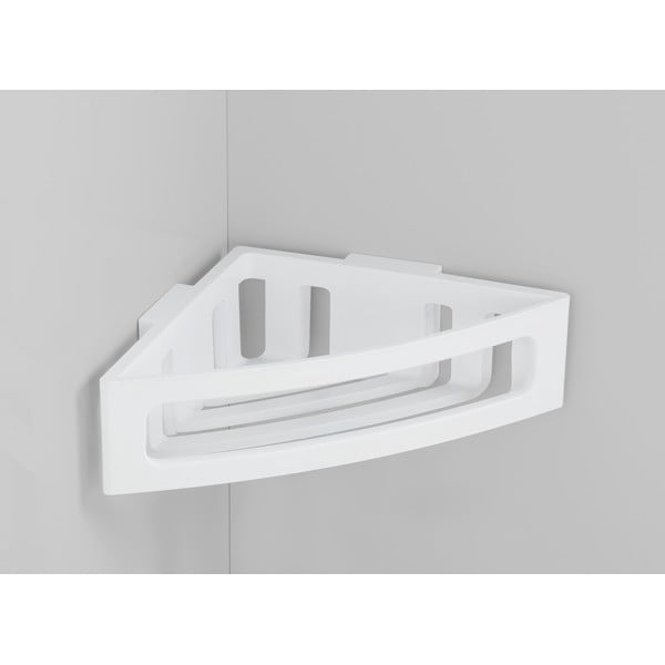 Balts stūra pašturošs plastmasas vannas istabas plaukts Bralia – Wenko-image-1