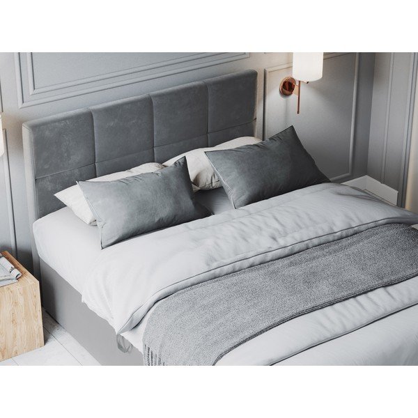 Pelēka samta divguļamā gulta Mazzini Beds Mimicry, 160 x 200 cm-image-1