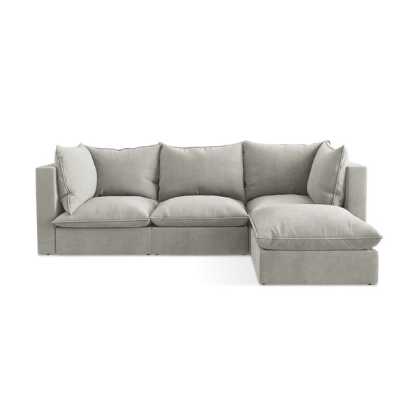 Gaiši pelēks stūra dīvāns (ar labo stūri/ar zvilni) Manao – Makamii