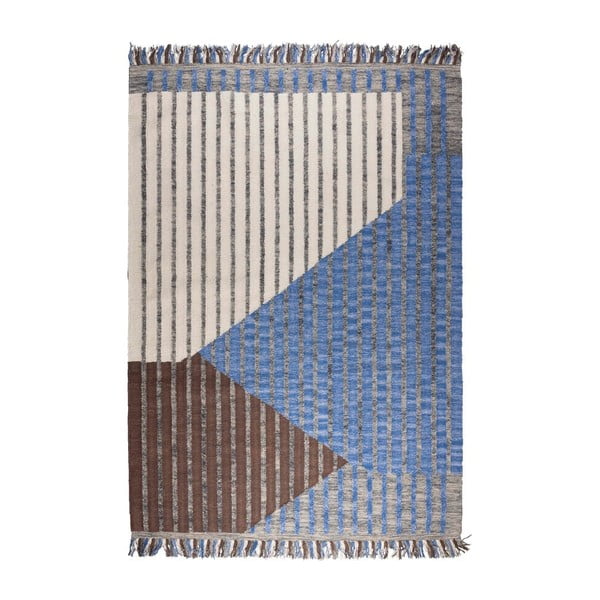 Zils/brūns kokvilnas paklājs 160x230 cm Hampton – Dutchbone