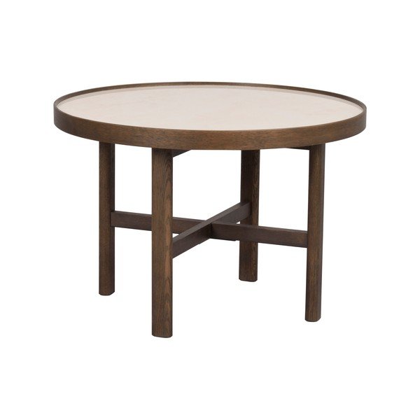 Tumši brūns apaļš žurnālgaldiņš ar keramikas virsmu 60x60 cm Marsden – Rowico-image-2