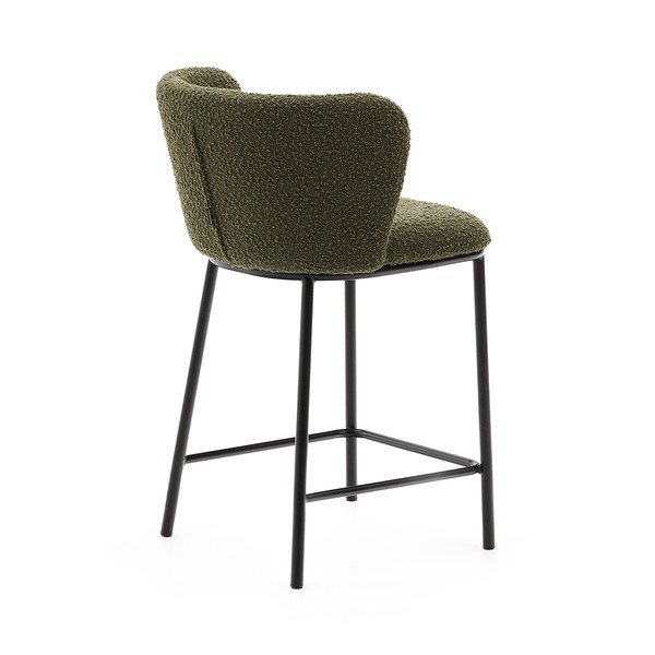 Zaļš bāra krēsls (sēdekļa augstums 65 cm) Ciselia – Kave Home-image-4
