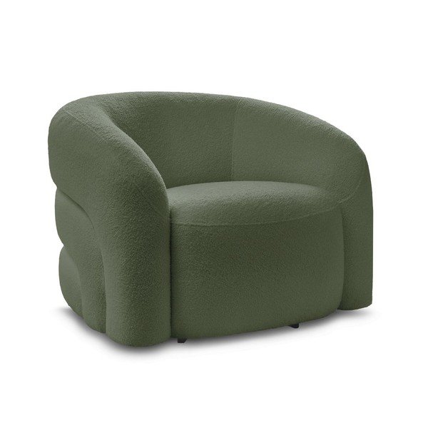 Zaļš grozāms atpūtas krēsls no buklē auduma Elina – Bobochic Paris