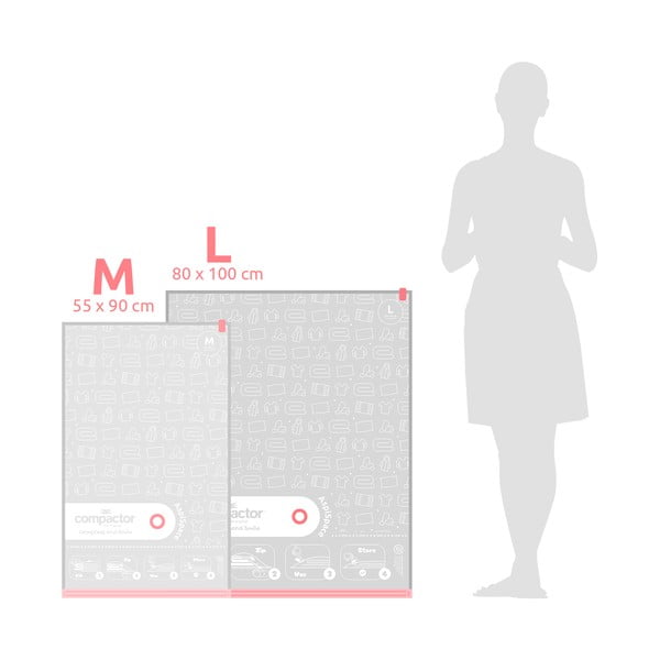 Vakuuma maisi apģērbam (5 gab.) Aspispace M/L – Compactor-image-4