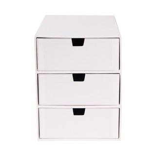 Balta uzglabāšanas kaste ar 3 atvilktnēm Bigso Box of Sweden Ingrid