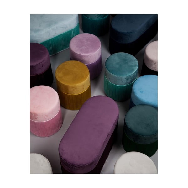 Violets pufs ar samta pārvalku Velvet Atelier-image-2