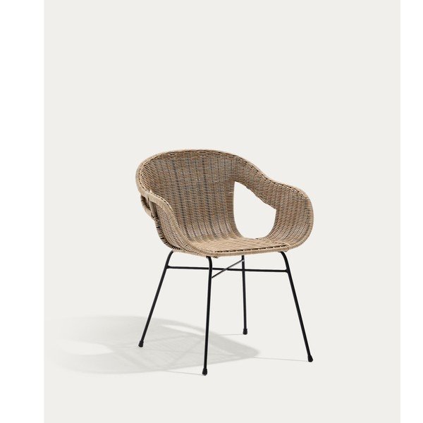 Dabīga toņa rotangpalmas dārza krēsls Eltiera – Kave Home-image-3