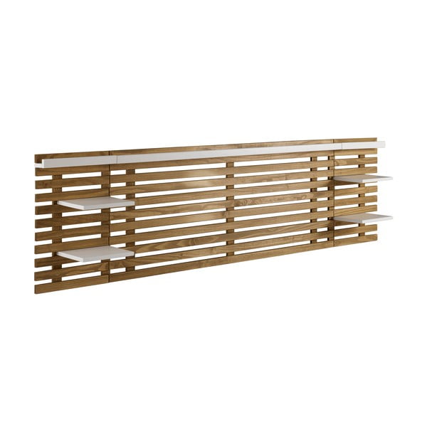 Balts/dabīga toņa priedes masīvkoka gultas galvgalis 240x62 cm Nidra – Marckeric-image-2