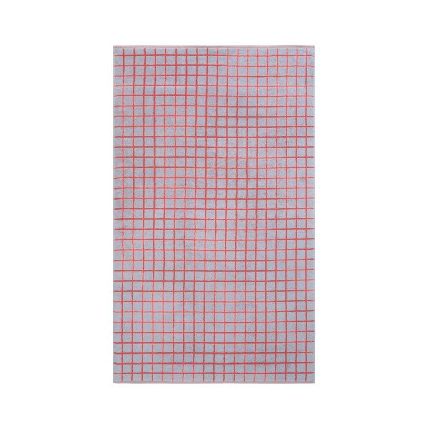 Sarkans/gaiši zils kokvilnas dvielis 90x150 cm Grid – Jotex-image-2