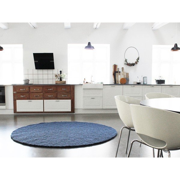 Zils bumbiņu vilnas paklājs Wooldot Ball Rugs, ⌀ 200 cm-image-3