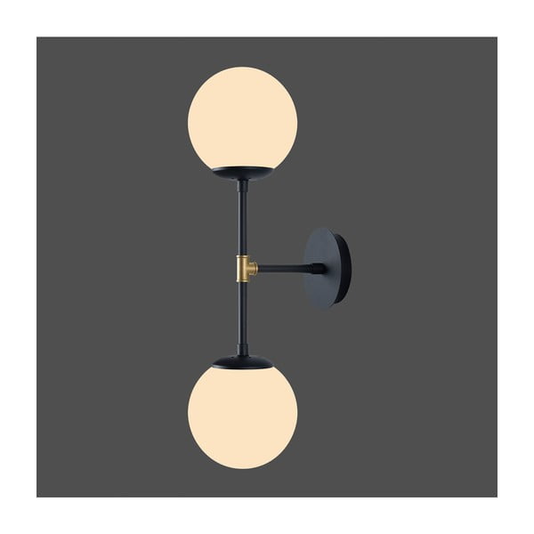 Melna sienas lampa Squid Lighting Kruva, garums 58 cm-image-1