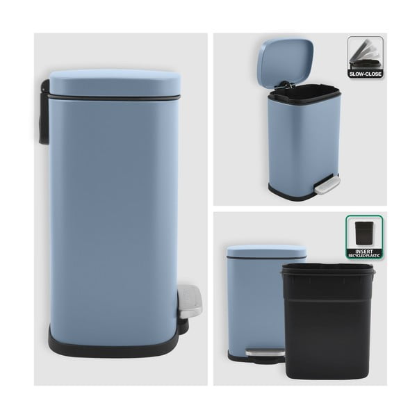 Gaiši zila tērauda atkritumu tvertne ar pedāli 5 l   Akira – Spirella-image-2