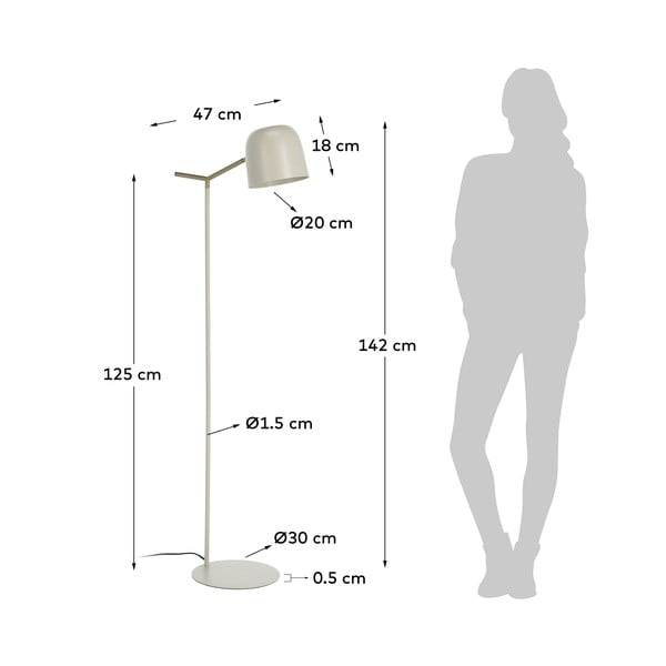 Bēša stāvlampa Kave Home Alish-image-2