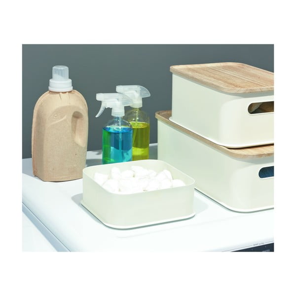 Balta uzglabāšanas kaste iDesign Eco, 21,3 x 21,3 cm-image-2