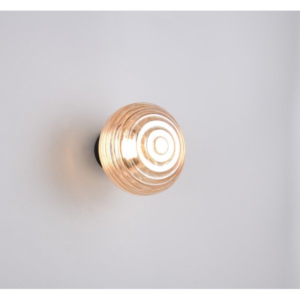 Dzintara dzeltena stikla LED sienas lampa ar USB ø 15,5 cm Earl – Reality-image-1