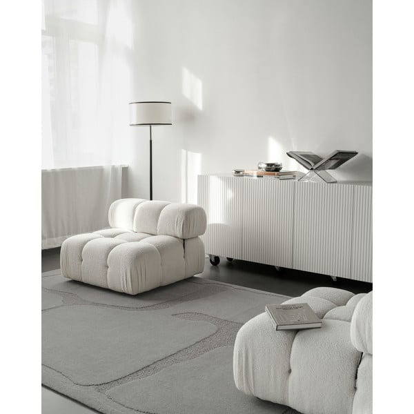 Pelēks vilnas paklājs 200x300 cm Morphic Organica – Agnella-image-1