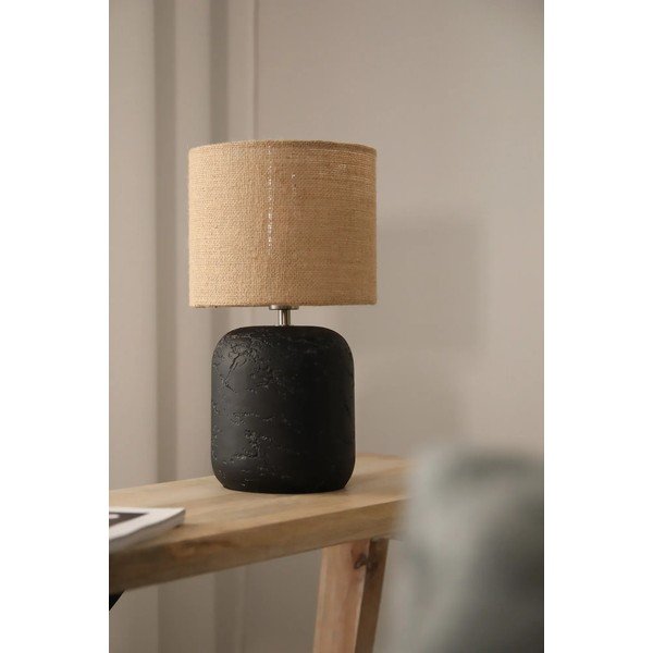 Melna/dabīga toņa galda lampa ar džutas abažūru (augstums 32,5 cm) Montagna – Markslöjd-image-3