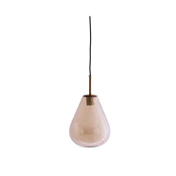 Dzintara dzeltena piekaramā lampa ar stikla abažūru Leona – Light & Living