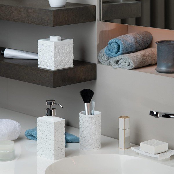 Balts polirezīna vannas istabas organizators vates plāksnītēm Agda – Spirella-image-1