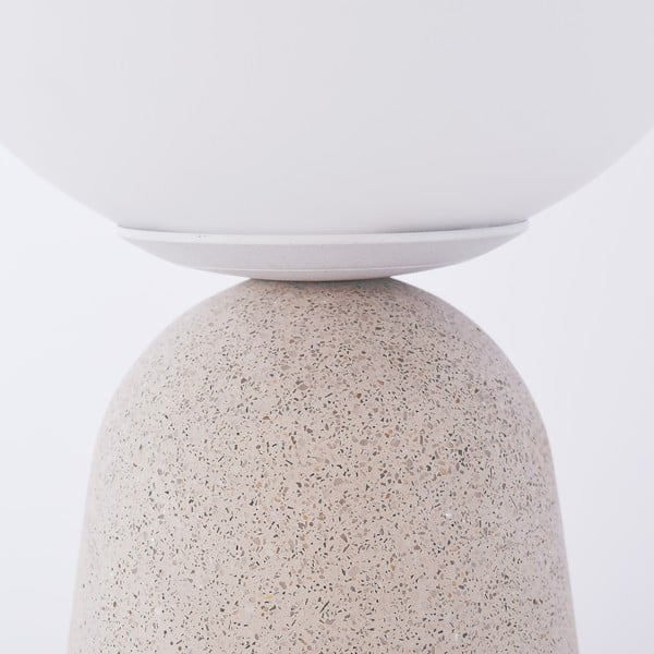 Pelēka galda lampa SULION Creta, augstums 29,5 cm-image-4