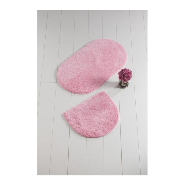 2 rozā vannas istabas paklājiņu komplekts Carrie Mismo