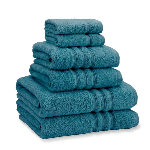 Zilganzaļi frotē kokvilnas dvieļi komplektā (6 gab.) Zero Twist – Catherine Lansfield